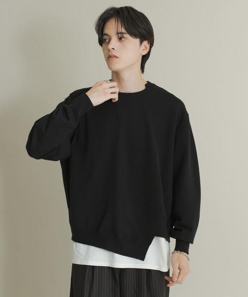 SENSE OF PLACE by URBAN RESEARCH（センスオブプレイスバイアーバンリサーチ）の「アシメクルーネックニット（ニット/セーター・メンズ・ブラック/レッド/グレー・MEDIUM/LARGE）」の8枚目の写真