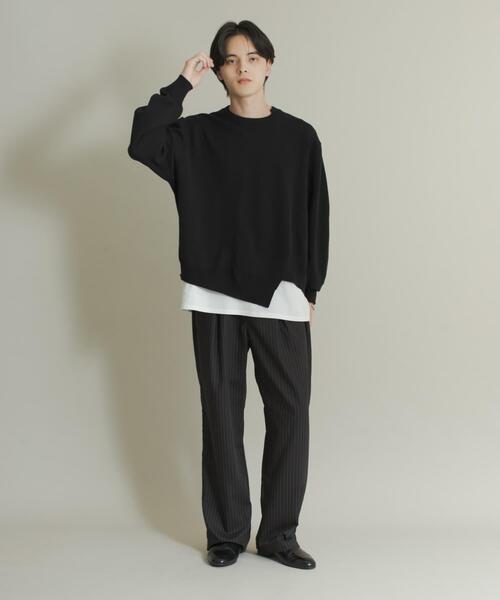 SENSE OF PLACE by URBAN RESEARCH（センスオブプレイスバイアーバンリサーチ）の「アシメクルーネックニット（ニット/セーター・メンズ・ブラック/レッド/グレー・MEDIUM/LARGE）」の10枚目の写真