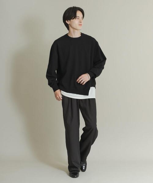 SENSE OF PLACE by URBAN RESEARCH（センスオブプレイスバイアーバンリサーチ）の「アシメクルーネックニット（ニット/セーター・メンズ・ブラック/レッド/グレー・MEDIUM/LARGE）」の11枚目の写真