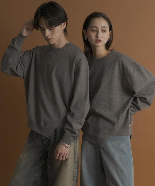 SENSE OF PLACE by URBAN RESEARCH（センスオブプレイスバイアーバンリサーチ）の「アシメクルーネックニット（ニット/セーター・メンズ・ブラック/レッド/グレー・MEDIUM/LARGE）」の18枚目の写真