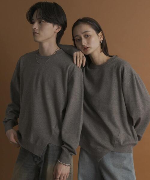 SENSE OF PLACE by URBAN RESEARCH（センスオブプレイスバイアーバンリサーチ）の「アシメクルーネックニット（ニット/セーター・メンズ・ブラック/レッド/グレー・MEDIUM/LARGE）」の19枚目の写真