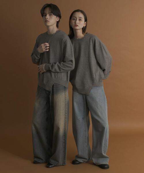 SENSE OF PLACE by URBAN RESEARCH（センスオブプレイスバイアーバンリサーチ）の「アシメクルーネックニット（ニット/セーター・メンズ・ブラック/レッド/グレー・MEDIUM/LARGE）」の21枚目の写真