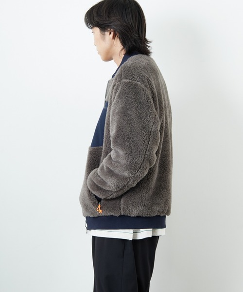UNIVERSAL OVERALL（ユニバーサルオーバーオール）の「[UNIVERSAL OVERALL/ユニバーサルオーバーオール] 別注 ボアフリース ボンバージャケット（ブルゾン・レディース・ブラック/チャコールグレー・M/L/XL）」の7枚目の写真