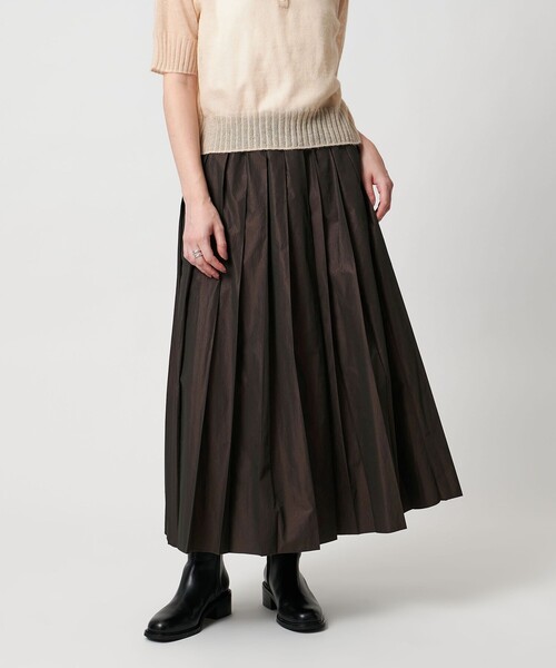 UNITED ARROWS（ユナイテッドアローズ）の「タフタ プリーツ ラメ スカート（スカート・レディース・ダークブラウン/ブラック・38/36）」の6枚目の写真