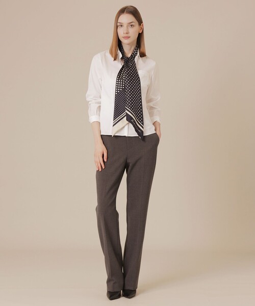 MACKINTOSH LONDON（マッキントッシュ ロンドン）の「コットンナイロンストレッチブラウス（シャツ/ブラウス・レディース・オフホワイト/ブルー・38/40）」の3枚目の写真