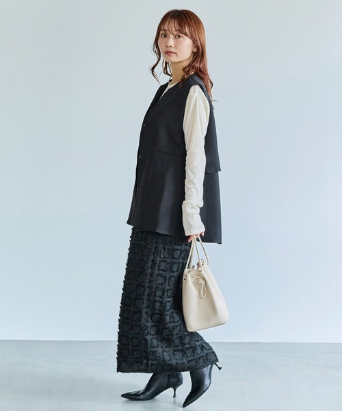 LAVEANGE(ラビアンジェ)の「ジャガードナロースカート(スカート・レディース・ブラウン/ブラック/アイボリー・M/L/LL/3L/4L)」の20枚目の写真