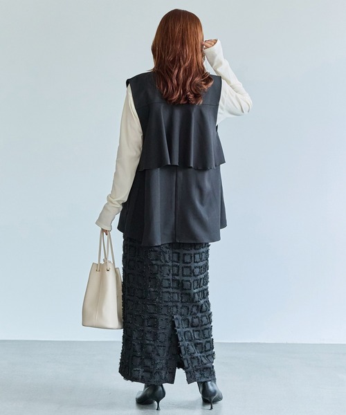 LAVEANGE(ラビアンジェ)の「ジャガードナロースカート(スカート・レディース・ブラウン/ブラック/アイボリー・M/L/LL/3L/4L)」の21枚目の写真