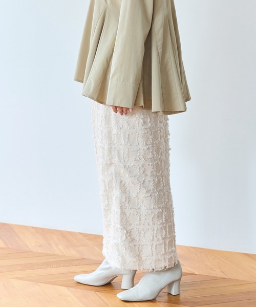 LAVEANGE(ラビアンジェ)の「ジャガードナロースカート(スカート・レディース・ブラウン/ブラック/アイボリー・M/L/LL/3L/4L)」の6枚目の写真