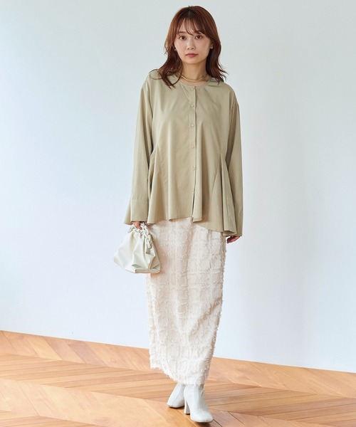 LAVEANGE(ラビアンジェ)の「ジャガードナロースカート(スカート・レディース・ブラウン/ブラック/アイボリー・M/L/LL/3L/4L)」の8枚目の写真