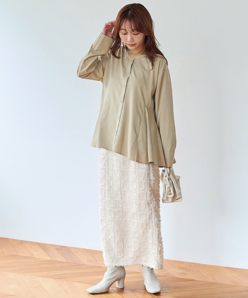 LAVEANGE(ラビアンジェ)の「ジャガードナロースカート(スカート・レディース・ブラウン/ブラック/アイボリー・M/L/LL/3L/4L)」の9枚目の写真