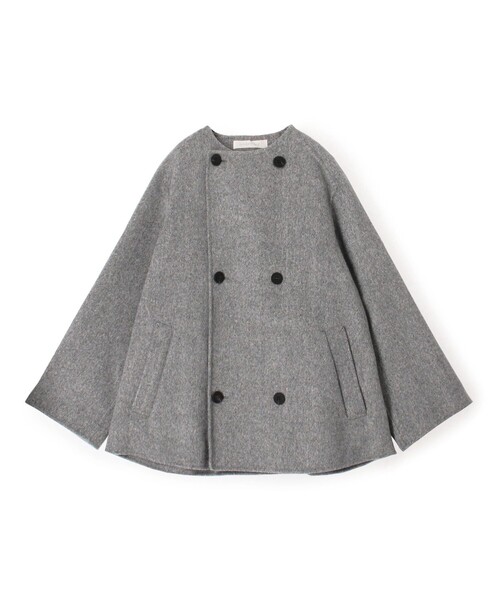 ダブルフェイス カラーレストレンチコート（ノーカラーコート