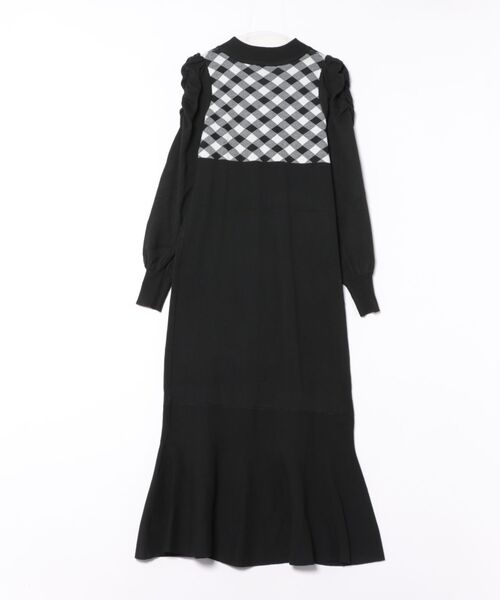 CLEAR BASIC（クリアベーシック）の「ブロックチェックジャガードニットロングワンピース[大人 フェミニン 上品]≪AW新作≫（ワンピース・レディース・ブラック/杢グレー・F）」の17枚目の写真