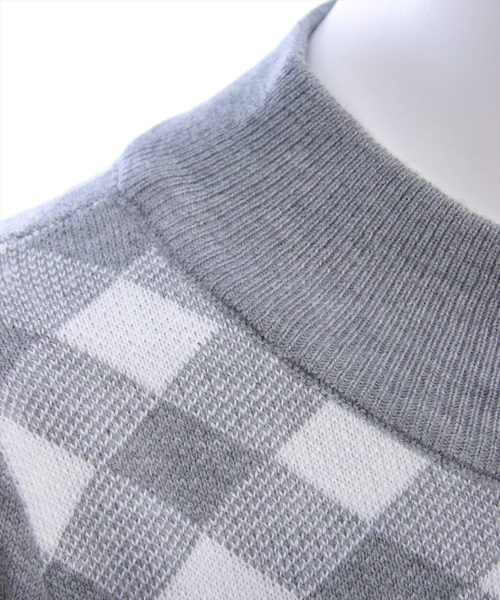 CLEAR BASIC（クリアベーシック）の「ブロックチェックジャガードニットロングワンピース[大人 フェミニン 上品]≪AW新作≫（ワンピース・レディース・ブラック/杢グレー・F）」の13枚目の写真