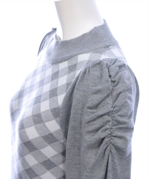 CLEAR BASIC（クリアベーシック）の「ブロックチェックジャガードニットロングワンピース[大人 フェミニン 上品]≪AW新作≫（ワンピース・レディース・ブラック/杢グレー・F）」の10枚目の写真