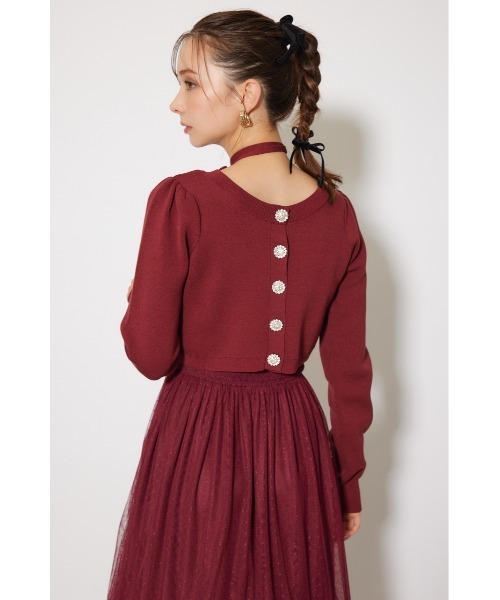 rienda(リエンダ)の「ニットカーディガンセットドットチュールフレアワンピース 秋服 冬服(ワンピース・レディース・ホワイト/バーガンディー/ブラック・FREE)」の18枚目の写真