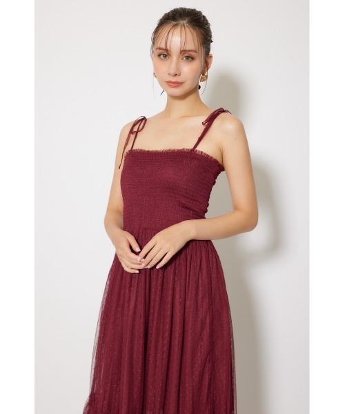 rienda(リエンダ)の「ニットカーディガンセットドットチュールフレアワンピース 秋服 冬服(ワンピース・レディース・ホワイト/バーガンディー/ブラック・FREE)」の9枚目の写真