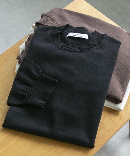 URBAN RESEARCH DOORS（アーバンリサーチドアーズ）の「LIFE STYLE TAILOR　コットンシルクハイゲージクルーニット（ニット/セーター・メンズ・アイボリー/ブラック/ブラウン・MEDIUM/LARGE）」の3枚目の写真