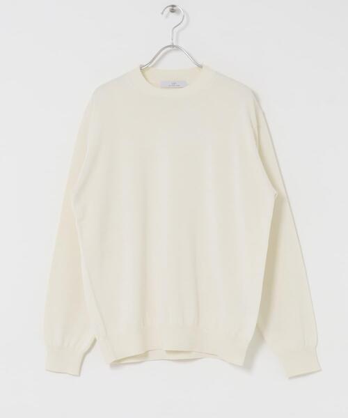 URBAN RESEARCH DOORS（アーバンリサーチドアーズ）の「LIFE STYLE TAILOR　コットンシルクハイゲージクルーニット（ニット/セーター・メンズ・アイボリー/ブラック/ブラウン・MEDIUM/LARGE）」の5枚目の写真