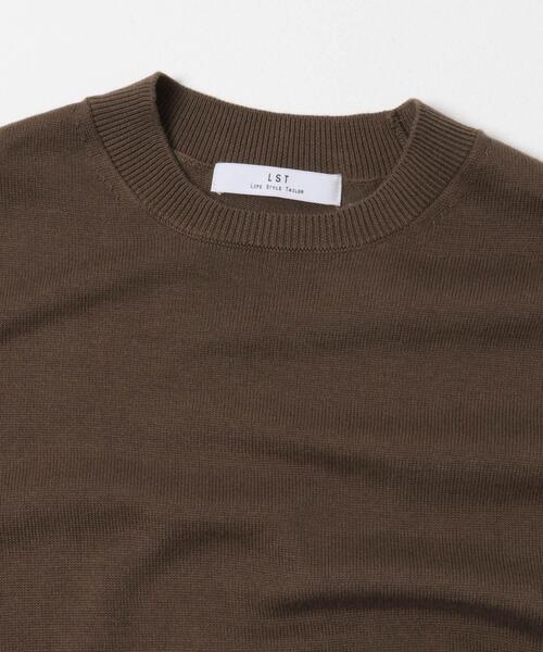 URBAN RESEARCH DOORS（アーバンリサーチドアーズ）の「LIFE STYLE TAILOR　コットンシルクハイゲージクルーニット（ニット/セーター・メンズ・アイボリー/ブラック/ブラウン・MEDIUM/LARGE）」の8枚目の写真