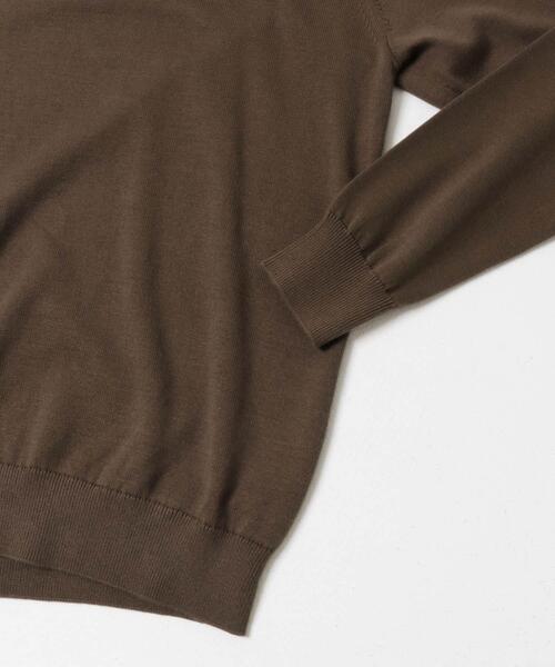 URBAN RESEARCH DOORS（アーバンリサーチドアーズ）の「LIFE STYLE TAILOR　コットンシルクハイゲージクルーニット（ニット/セーター・メンズ・アイボリー/ブラック/ブラウン・MEDIUM/LARGE）」の9枚目の写真