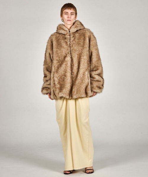 PRANK PROJECT（プランクプロジェクト）の「フェイクファーフードパーカー / Fake Fur Hooded Hoodie（その他アウター・レディース・ホワイト/ベージュ/ブラウン・FREE）」の17枚目の写真