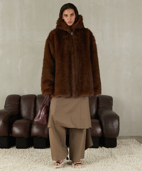 NeonBlanc jacket foodie ファー フード付き NeonBlanc jacket foodie ファー フード付き フーディーファーコート