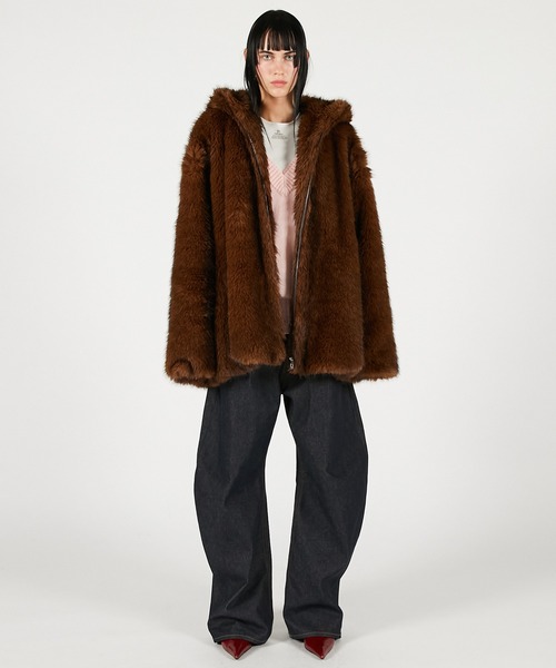 PRANK PROJECT フード付きコート 2025Winter Pre-Order】フェイクファーフードパーカー / Fake