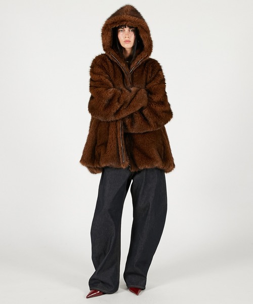 PRANK PROJECT（プランクプロジェクト）の「フェイクファーフードパーカー / Fake Fur Hooded Hoodie（その他アウター・レディース・ホワイト/ベージュ/ブラウン・FREE）」の15枚目の写真