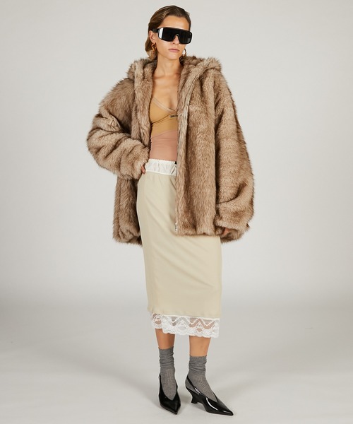 フェイクファーフードパーカー / Fake Fur Hooded Hoodie（その他