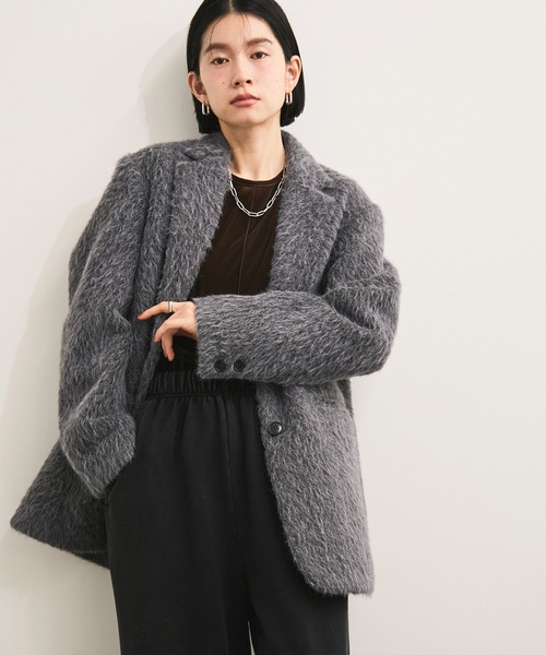 le cercle ADAM ET ROPE'(ルセルクルアダムエロペ)の「パラダイスシャギージャコット(テーラードジャケット・レディース・チャコールグレー/ベージュ系・FREE)」の22枚目の写真