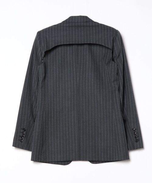 JOHN LAWRENCE SULLIVAN（ジョンローレンスサリバン）の「WOOL GABARDINE DETACHABLE SLEEVE JACKET（テーラードジャケット・レディース・グレー・X-SMALL）」の2枚目の写真
