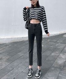 【URGE：】ハイウエスト クロップド パンツ