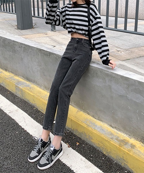urge:(アージコロン )の「【URGE:】ハイウエスト クロップド パンツ(デニムパンツ・レディース・ホワイト/ブラック/チャコールグレー・MEDIUM/SMALL/X-LARGE/LARGE/X-SMALL)」の10枚目の写真