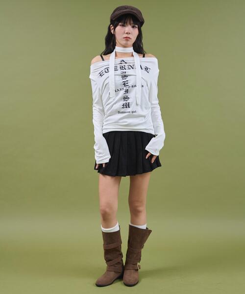 dispark（ディスパーク）の「DISPARK/ダブルループプリーツミニスカパン（スカート・レディース・ブラック/ブラウン・FREE）」の3枚目の写真