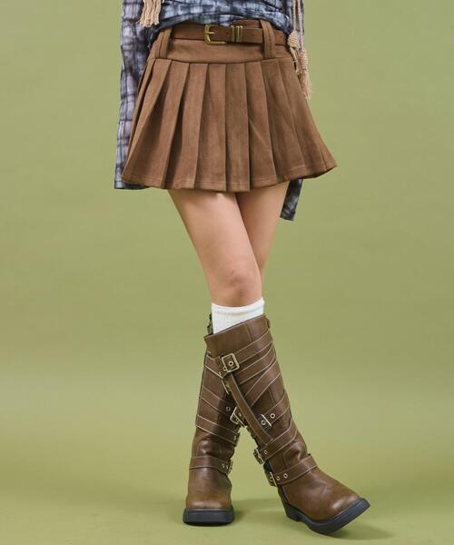 dispark（ディスパーク）の「DISPARK/ダブルループプリーツミニスカパン（スカート・レディース・ブラック/ブラウン・FREE）」の9枚目の写真