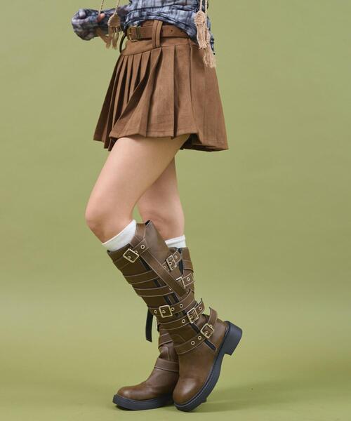 dispark（ディスパーク）の「DISPARK/ダブルループプリーツミニスカパン（スカート・レディース・ブラック/ブラウン・FREE）」の10枚目の写真