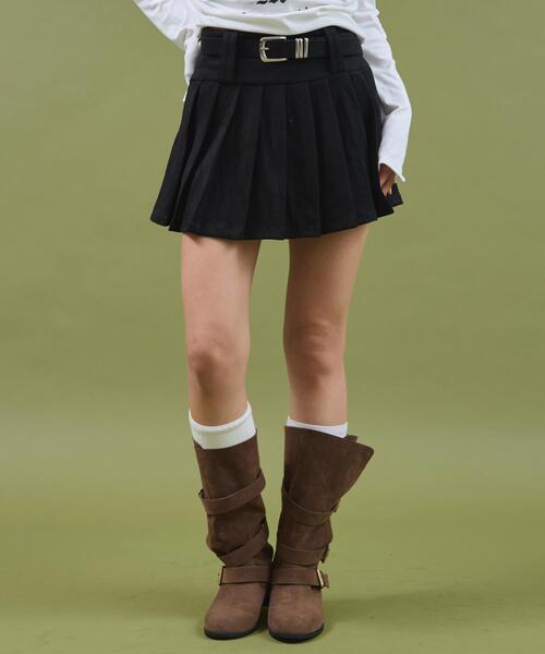 dispark（ディスパーク）の「DISPARK/ダブルループプリーツミニスカパン（スカート・レディース・ブラック/ブラウン・FREE）」の6枚目の写真