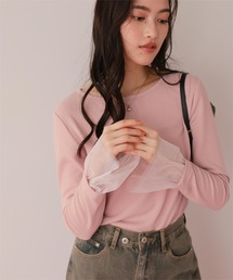 チュール」に該当するトップス（ピンク/桃色系・フリル）ファッション