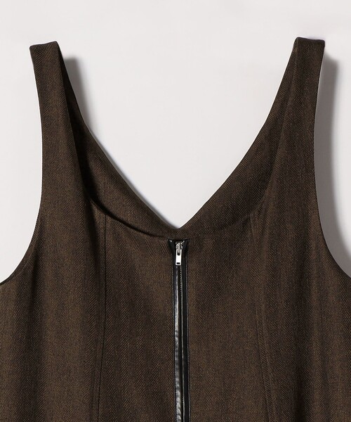 SHIPS any: ヘリンボーン パイピング フレア ジャンパースカート