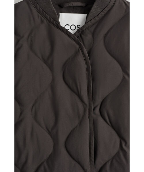 COS オーバーサイズ ダウンジャケット L OVERSIZED KNITTED-COLLAR QUILTED JACKET オーバーサイズ ニット襟