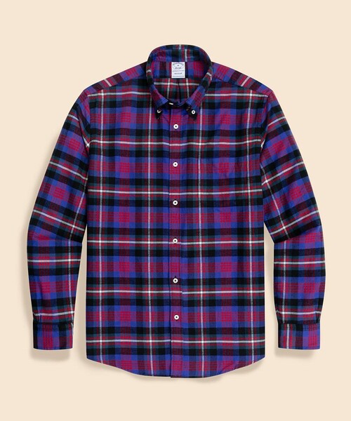 BROOKS BROTHERS(ブルックスブラザーズ)の「フランネル タータンチェック カジュアルシャツ Regular Fit(シャツ/ブラウス・メンズ・ネイビー/パープル/ブラウン/グリーン/ブルー/カーキ・SMALL/MEDIUM/LARGE/X-SMALL/X-LARGE)」の6枚目の写真