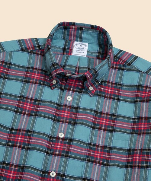 BROOKS BROTHERS(ブルックスブラザーズ)の「フランネル タータンチェック カジュアルシャツ Regular Fit(シャツ/ブラウス・メンズ・ネイビー/パープル/ブラウン/グリーン/ブルー/カーキ・SMALL/MEDIUM/LARGE/X-SMALL/X-LARGE)」の9枚目の写真