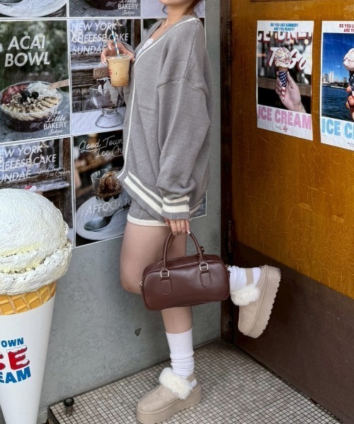 continuer de NICE CLAUP（コンティニューデナイスクラップ）の「【セットアップ】ジップカーデ＆ニットパンツセット（セットアップ・レディース・グレー/アイボリー/ネイビー・FREE）」の11枚目の写真