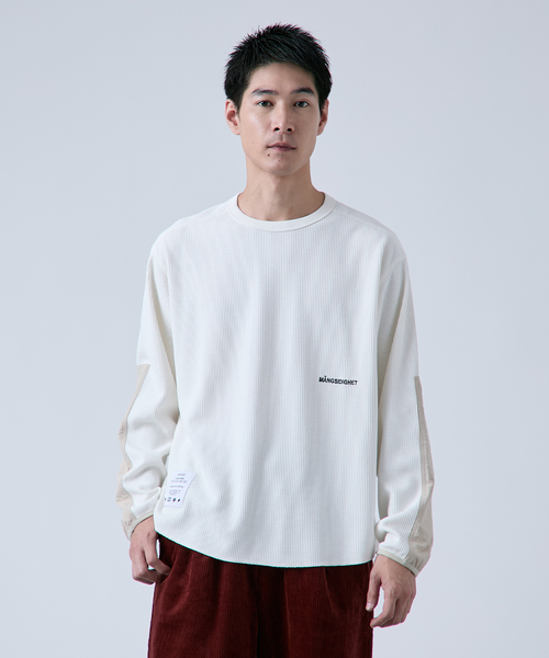 B.C STOCK(ベーセーストック)の「【OLIVEDRAB/オリーブドラブ】サーマルクルーネック ロングスリーブTシャツ(Tシャツ/カットソー・メンズ・ホワイト/ブラック/アイボリー・LARGE/MEDIUM)」の2枚目の写真