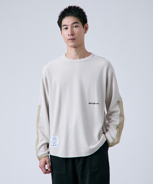 B.C STOCK(ベーセーストック)の「【OLIVEDRAB/オリーブドラブ】サーマルクルーネック ロングスリーブTシャツ(Tシャツ/カットソー・メンズ・ホワイト/ブラック/アイボリー・LARGE/MEDIUM)」の3枚目の写真
