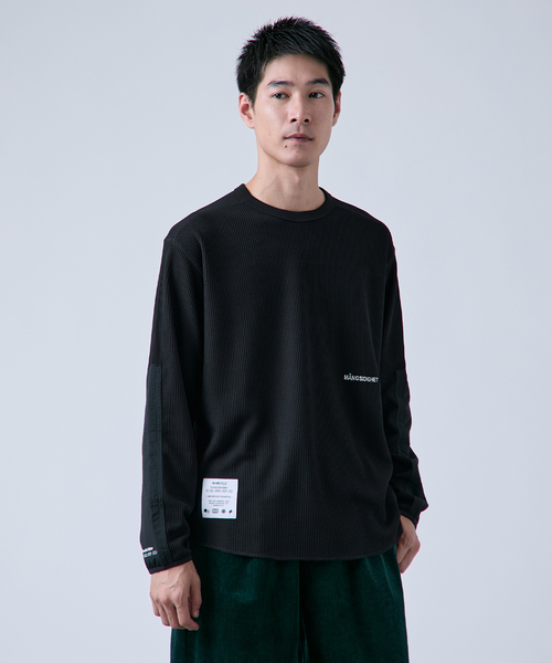 B.C STOCK(ベーセーストック)の「【OLIVEDRAB/オリーブドラブ】サーマルクルーネック ロングスリーブTシャツ(Tシャツ/カットソー・メンズ・ホワイト/ブラック/アイボリー・LARGE/MEDIUM)」の1枚目の写真