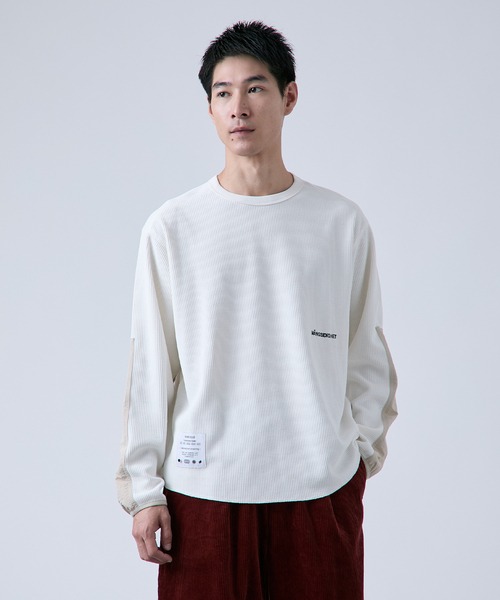 B.C STOCK(ベーセーストック)の「【OLIVEDRAB/オリーブドラブ】サーマルクルーネック ロングスリーブTシャツ(Tシャツ/カットソー・メンズ・ホワイト/ブラック/アイボリー・LARGE/MEDIUM)」の9枚目の写真
