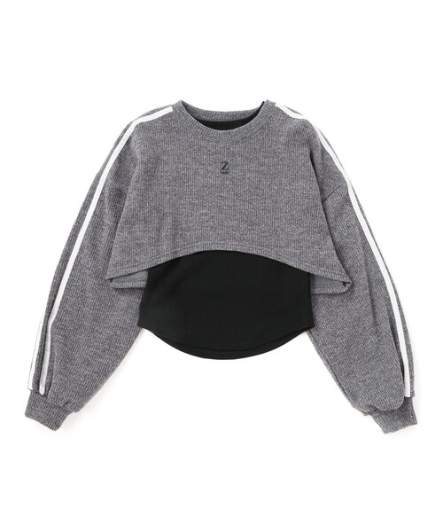 ZIDDY（ジディ）の「【 ニコ☆プチ 掲載 】メランジニット＆長袖リブTシャツセット(130~160cm)（アンサンブル・キッズ・ブラック/グレー・150cm/130cm/140cm/FREE）」の13枚目の写真