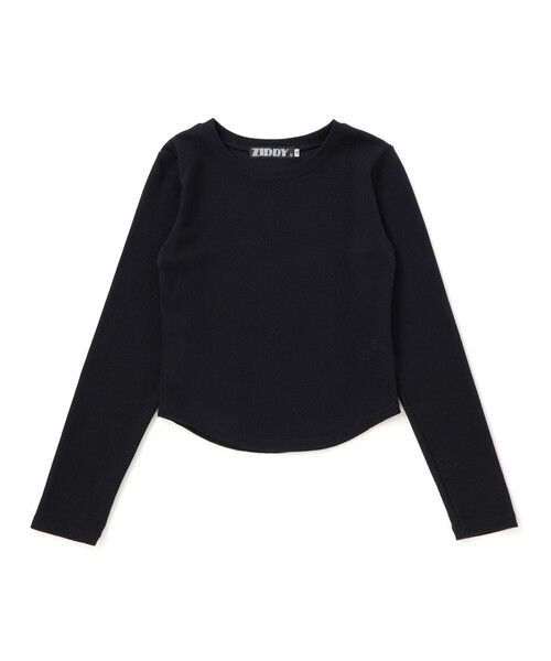 ZIDDY（ジディ）の「【 ニコ☆プチ 掲載 】メランジニット＆長袖リブTシャツセット(130~160cm)（アンサンブル・キッズ・ブラック/グレー・150cm/130cm/140cm/FREE）」の15枚目の写真