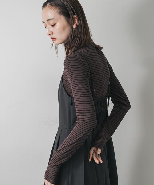 SENSE OF PLACE by URBAN RESEARCH（センスオブプレイスバイアーバンリサーチ）の「『毛玉防止』メローハイネックトップ（Tシャツ/カットソー・レディース・チャコールグレー/ブラック/ピンク/アイボリー/ブラウン系その他/ブルー・ONE）」の9枚目の写真